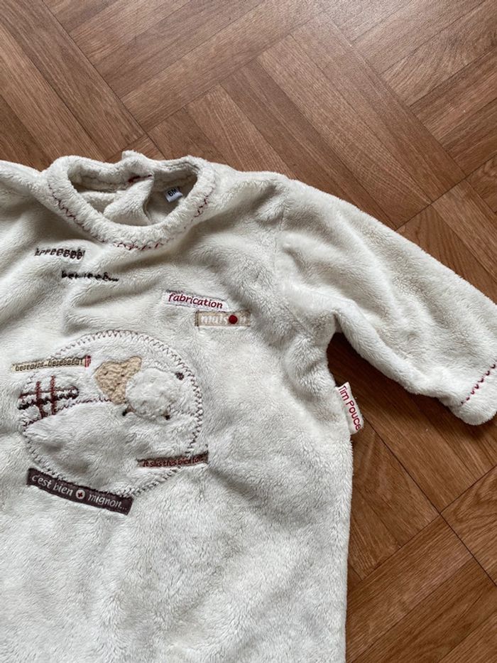 Pyjamas une pièce beige vintage taille 6 mois Fabrication Maison - photo numéro 2