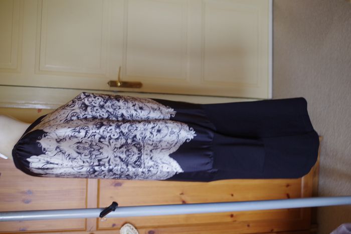 La Fée Maraboutée- Robe bi-matière - noir, gris et blanc T42 - photo numéro 8