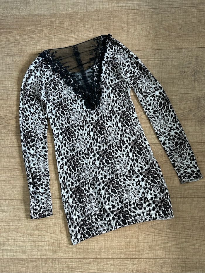 Pull léopard à manches longues Enzoria taille unique jamais porté - photo numéro 8