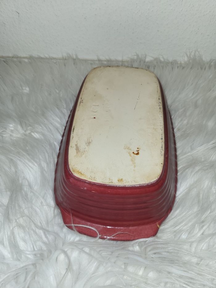 Plat en céramique rouge - style rustique - photo numéro 3