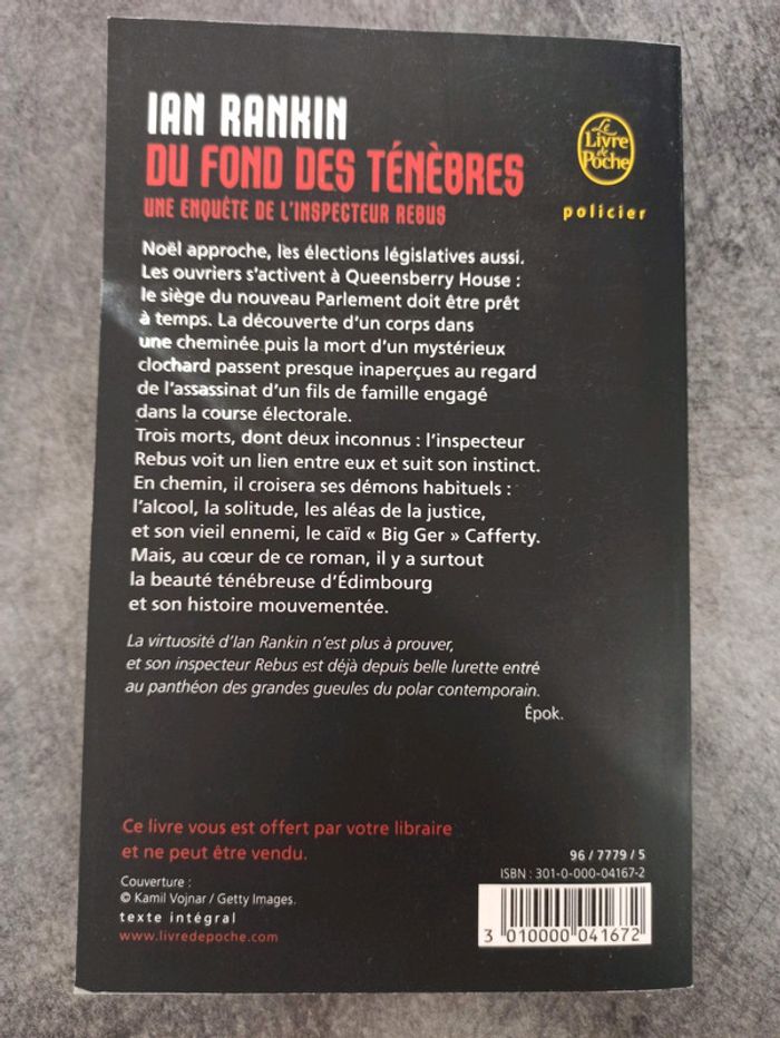 Livre de Ian Rankin "Du fond des ténèbres". - photo numéro 2