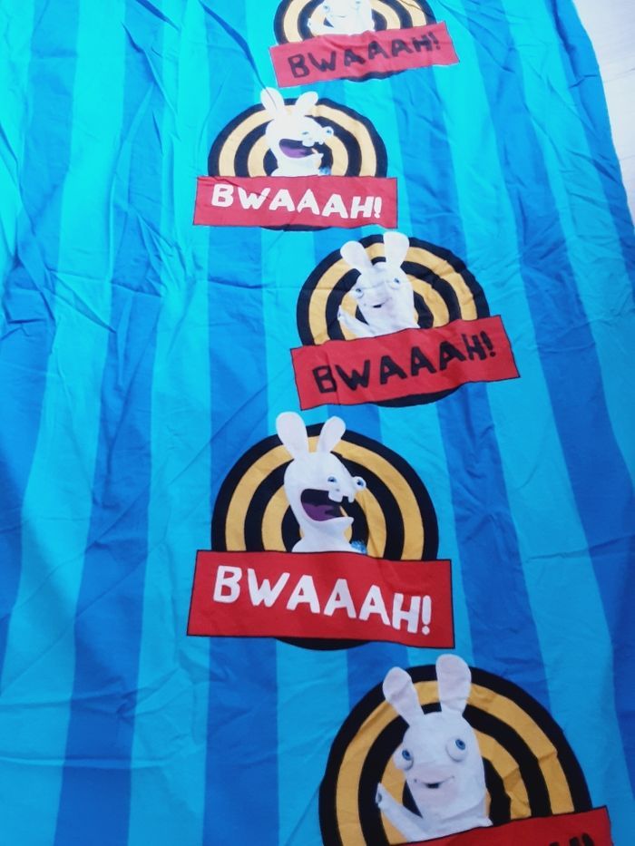 Linge de lit enfant une 1 personne parure de drap Housse de couette et Taie oreiller Lapins crétins - photo numéro 6