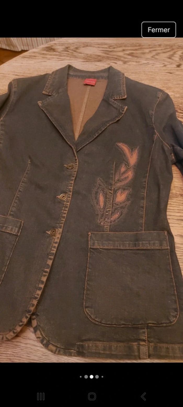 Veste en Jean marine et marron Olsen fr 46 - photo numéro 5