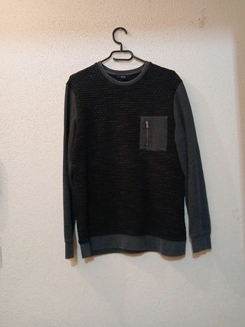 Sweat homme gris/noir basic " kiabi" taille s