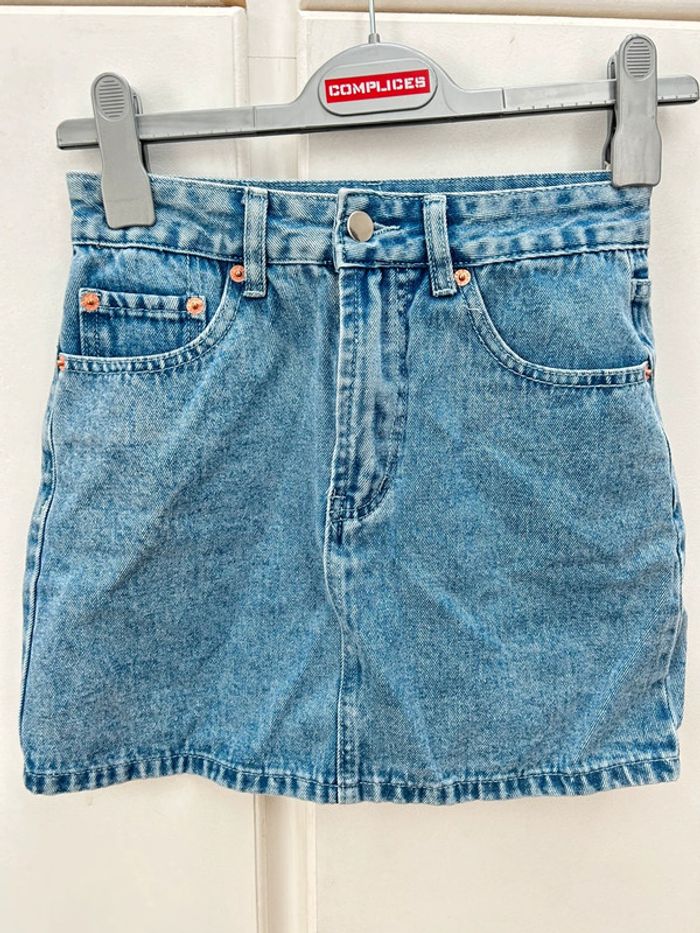 Mini Jupe en jean shein taille xs bleu ciel - court