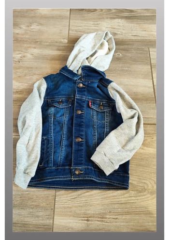 Veste en jeans à capuche bleu et gris Levi Strauss Taille 36 mois