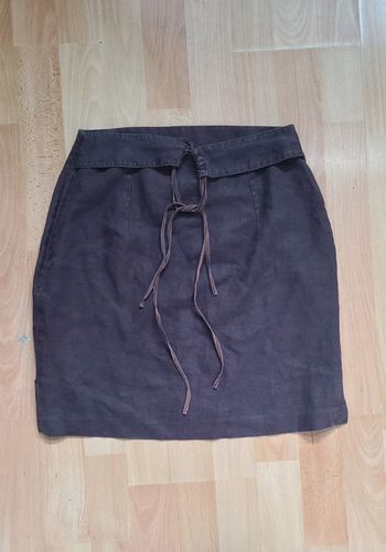 Jupe bohème marron en lin taille 36