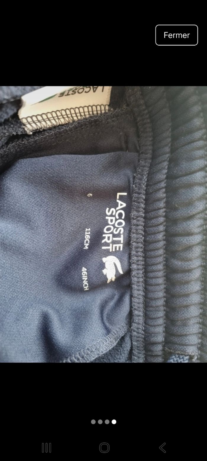 Joli survêtement Lacoste taille 6 ans - photo numéro 4