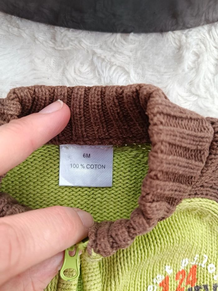 Gilet maille Garçon 6 mois Racing 100% coton - photo numéro 5