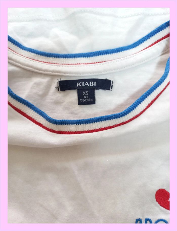 T-shirt Kiabi avec col tricolore XS-14 ans (152-158 cm) - photo numéro 3