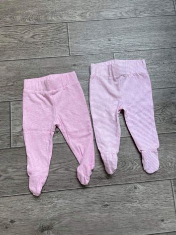 Lot leggings pantalon avec pieds naissance 50