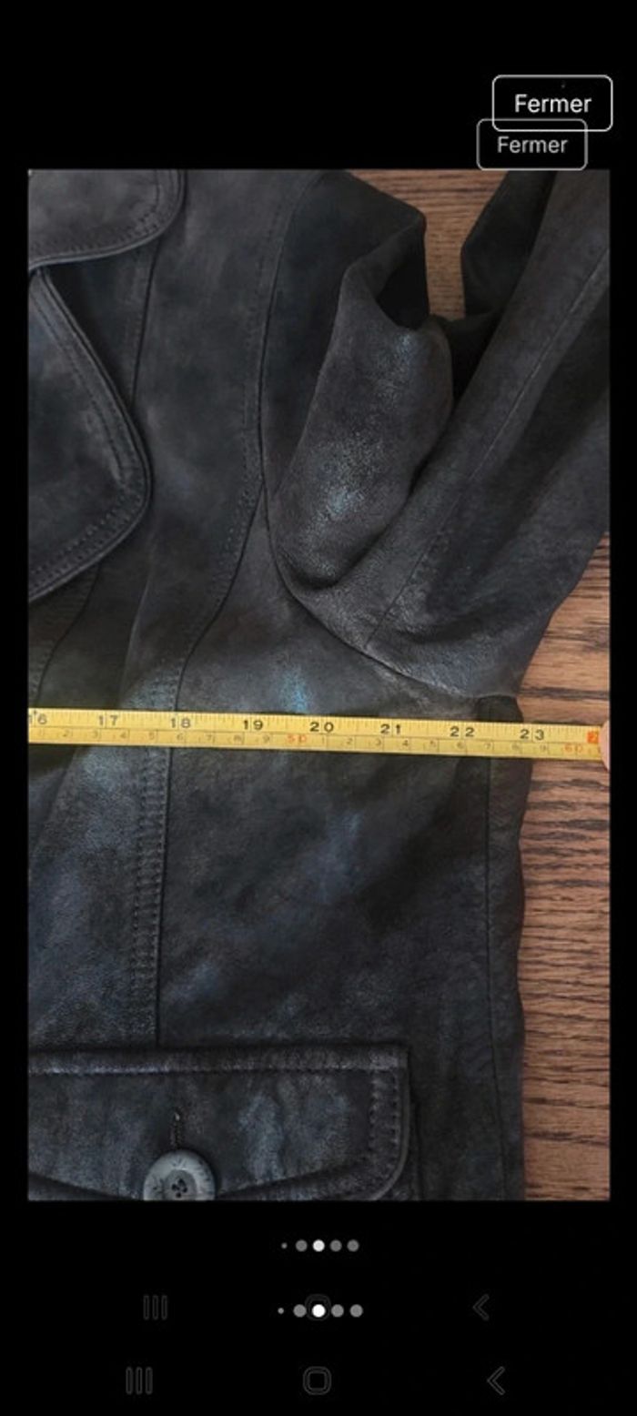 Veste cuir Marron foncé D'Auvry exclusive t 46 - photo numéro 11