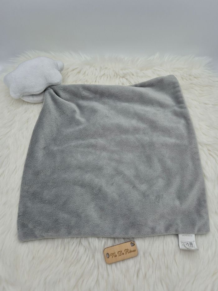 Doudou plat blanc gris nuage Bébé Douceur - photo numéro 4