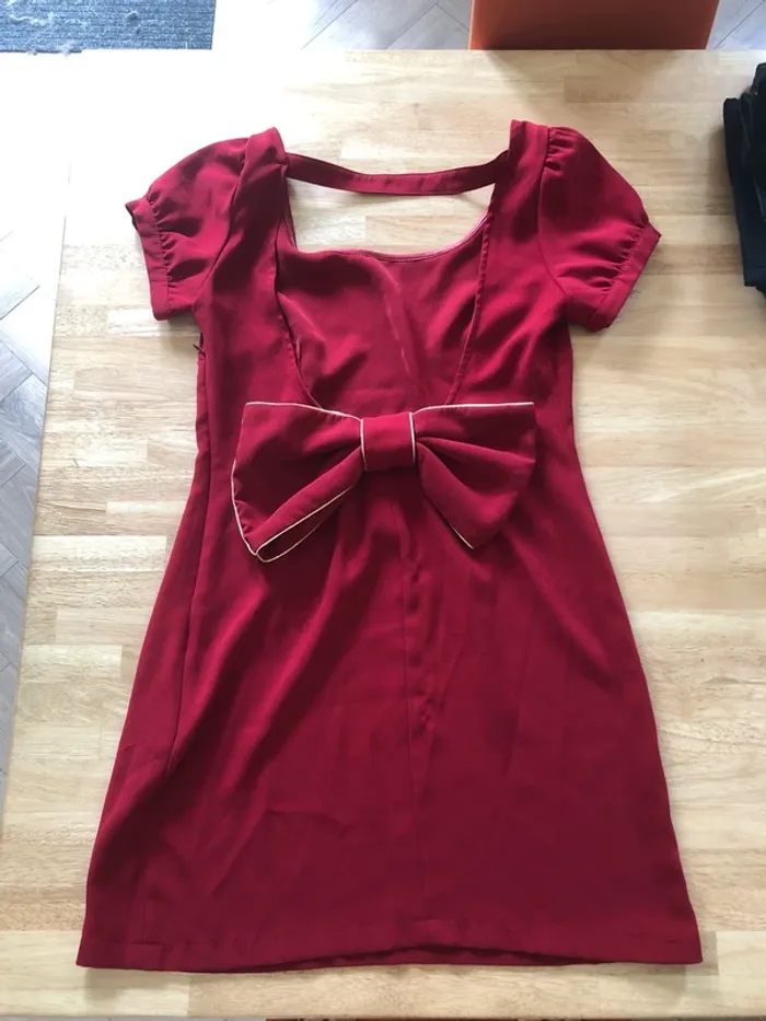 Robe bordeaux soirée T40 – nœud dos - photo numéro 2