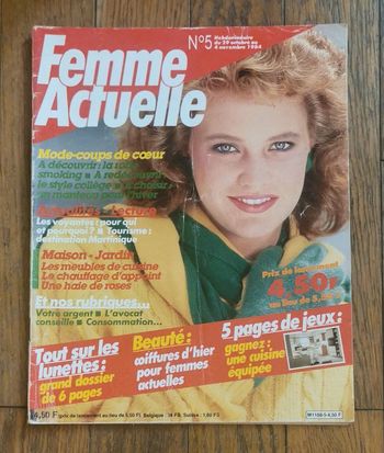 Ancien magazine femme actuelle n°5 années 80 vintage