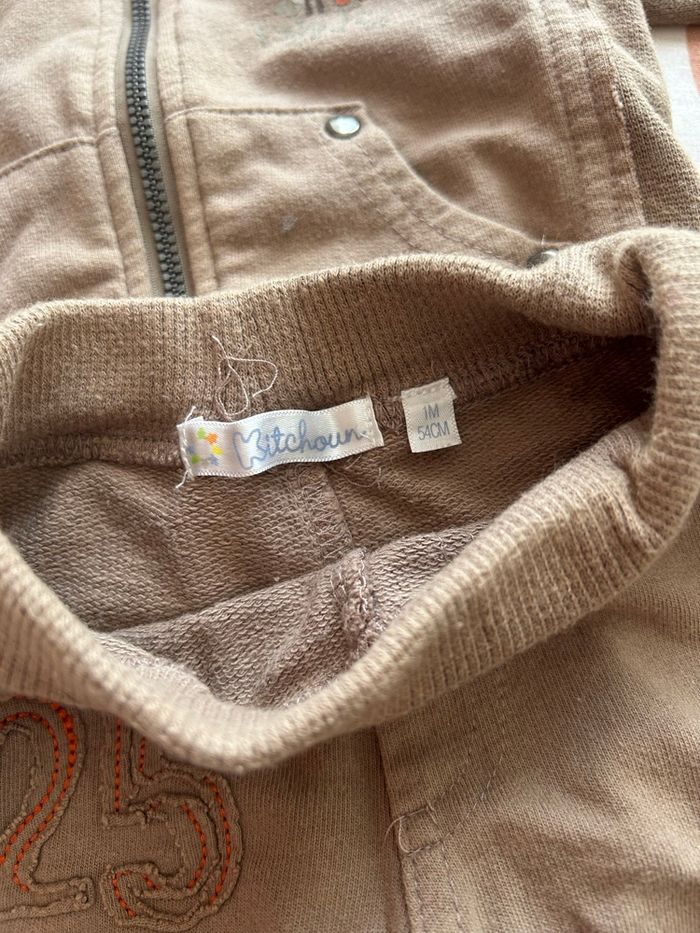 Ensemble de jogging 2 pièces marron bébé garçon taille 1 mois - photo numéro 6