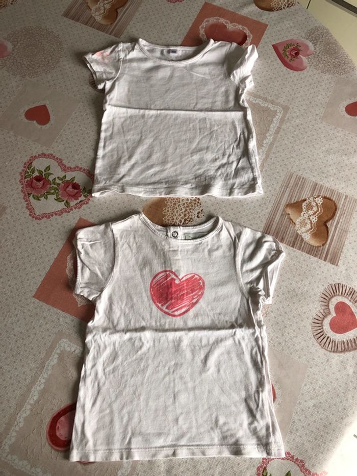 Lot 2 tee shirt blanc