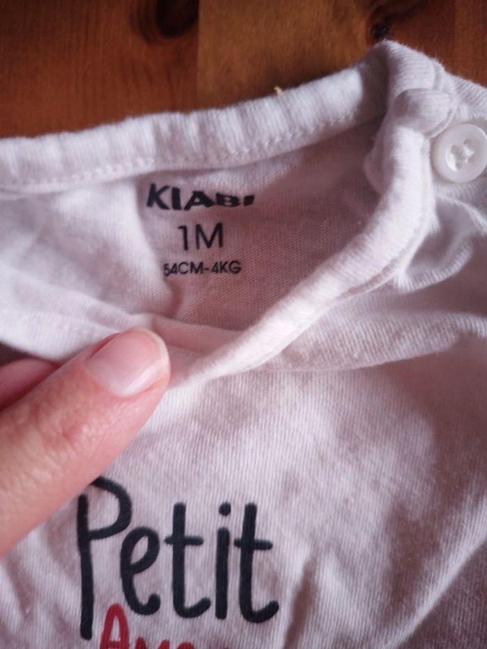 Lot de 2 tee-shirts taille 1 mois - photo numéro 3