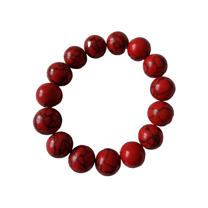 Bracelet femme en perles naturelles turquoise rouge