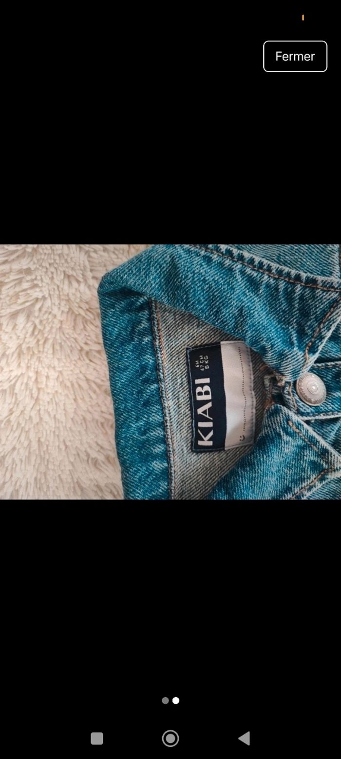 Veste en jean Kiabi taille 6 mois - photo numéro 2