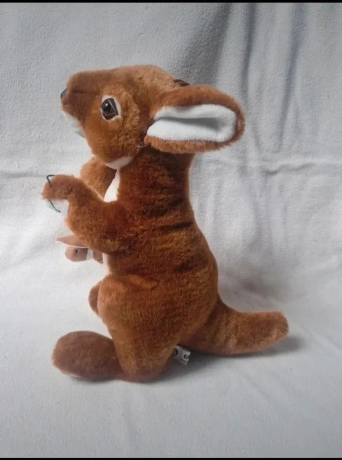 Jolie peluche kangourou et son bébé sandy - photo numéro 3