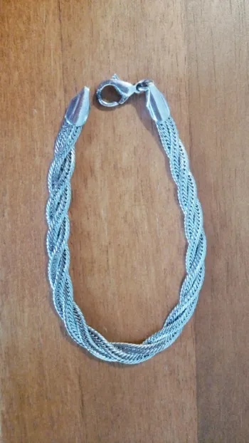 Bracelet tressé argenté souple