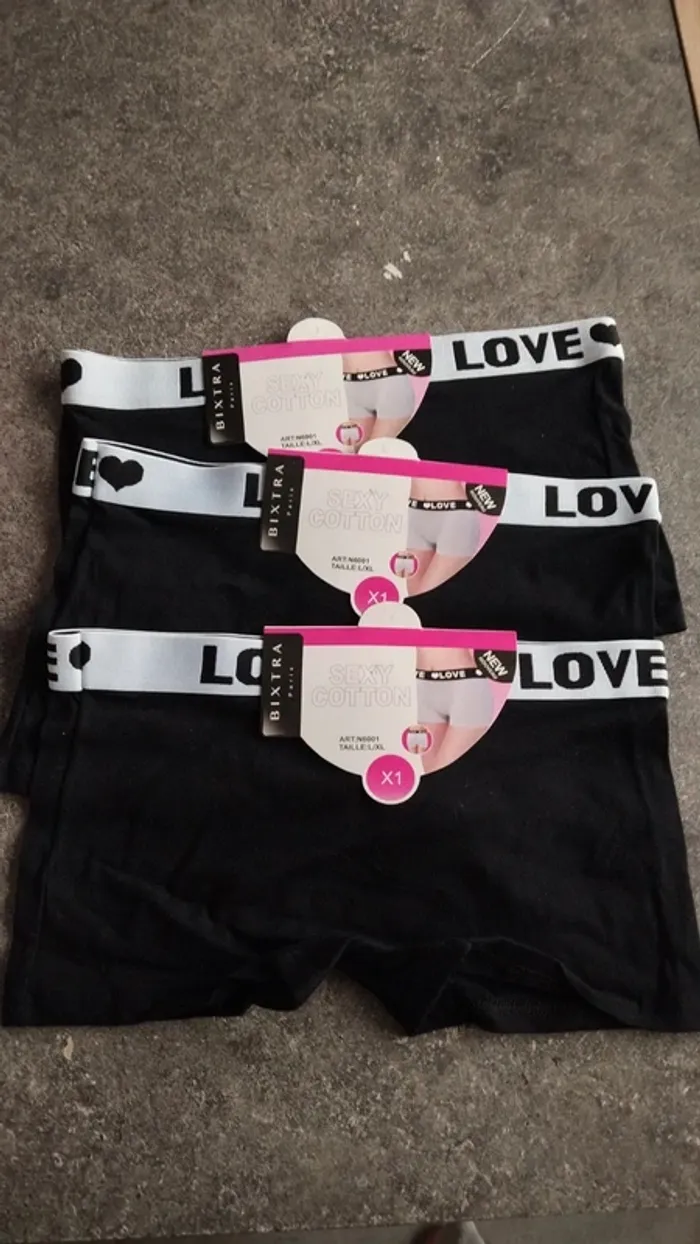 Lot de 3 boxers noir taille 36/38 femme - photo numéro 3