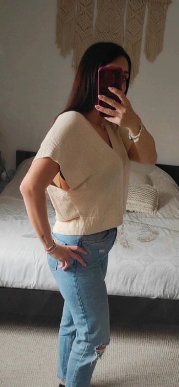 Top en laine beige Esprit neuf M
