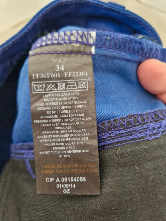 Pantalon ciré bleu one step taille 34 - photo numéro 8