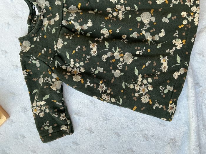 robe manches longues kaki fleurie ouverture totale au dos 3 mois petit bateau - photo numéro 5