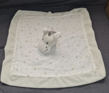 Doudou cheval / Ane carré plat lange nuages lunes - Pommette