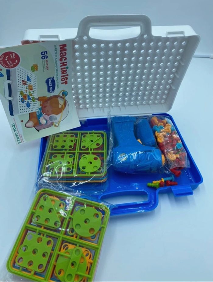 Trousse à outils portative - Jeu de construction avec perceuse - 151 pièces neuves - photo numéro 8