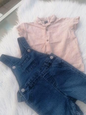 Ensemble garçon 2ans chemise lin et short à bretelles