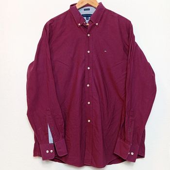 Chemise Homme Tommy Hilfiger Bordeaux – Slim Fit – Taille XL (Col 17 / 34-35)