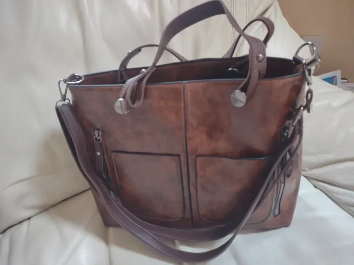 Sac femme cuir marron Vintage