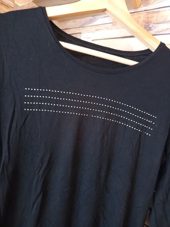 Tshirt manche 3/4 paillettes - photo numéro 2