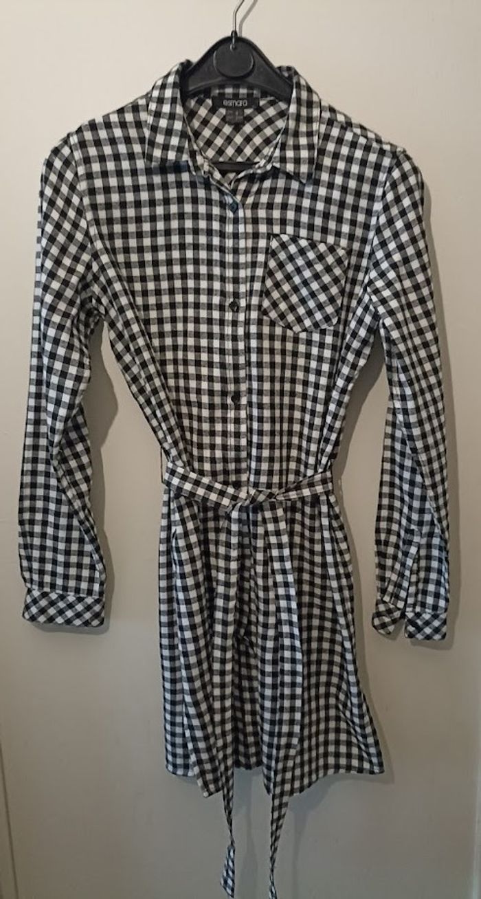 Robe-chemise Vichy noir & blanc – Ultra polyvalente ! - photo numéro 5