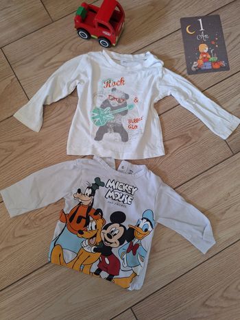 Lot 2 hauts manches longues garçon 12 mois