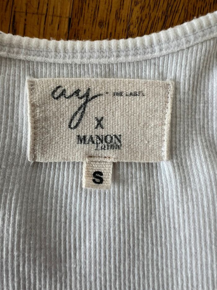 Ay the label top côtelé Billie blanc taille S - photo numéro 5