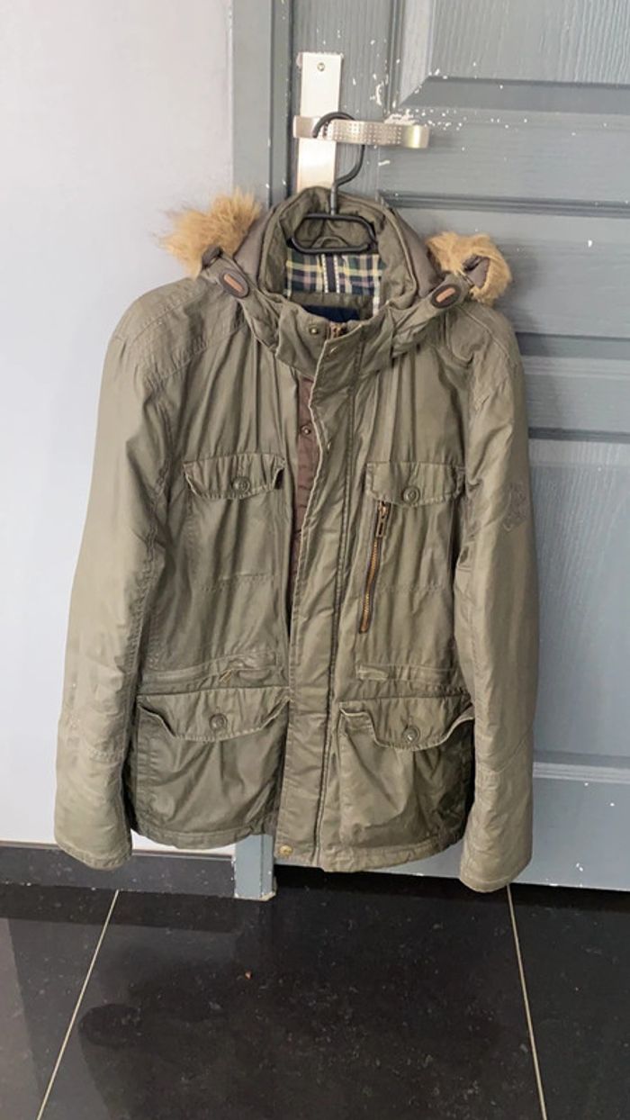 Parka kaki C&A capuche amovible M