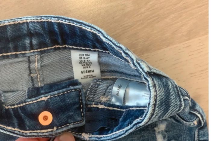 Short en jean H&M 3/4 ans 104 cm - photo numéro 3