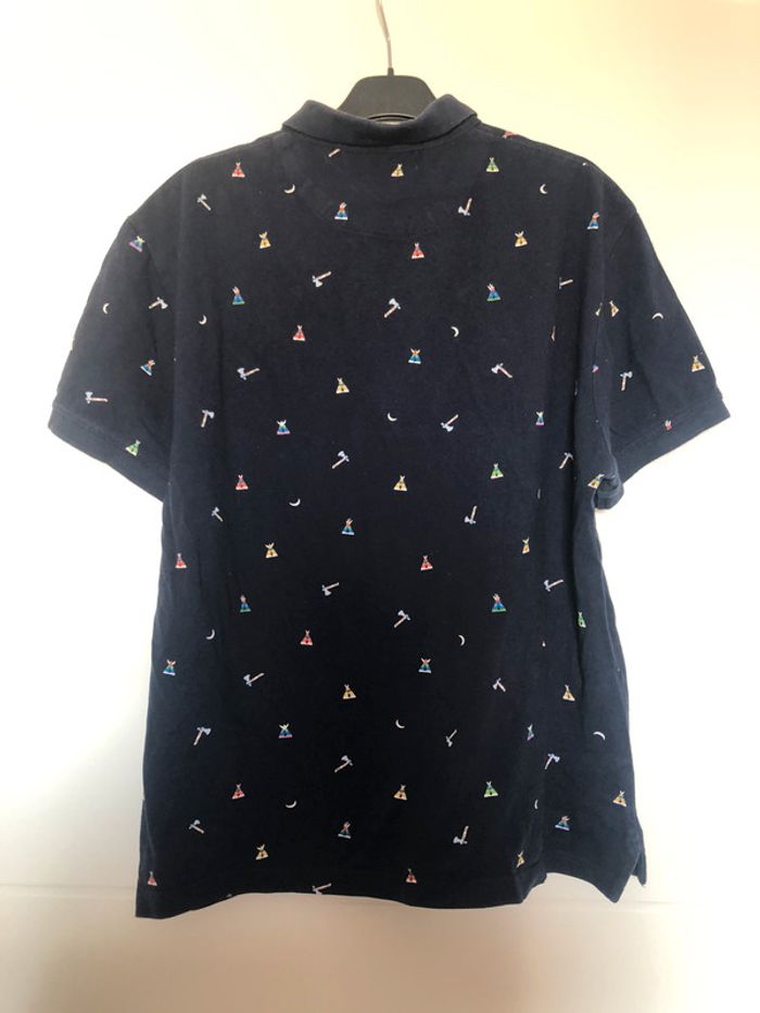 Polo homme bleu à motifs L - photo numéro 2