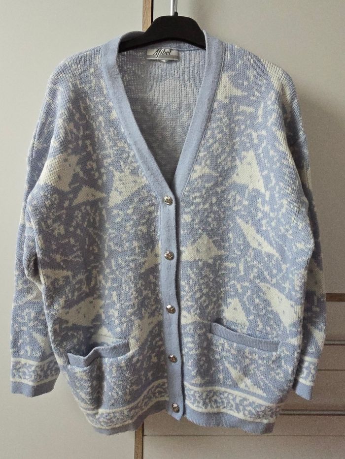 Cardigan bleu clair vintage - photo numéro 4