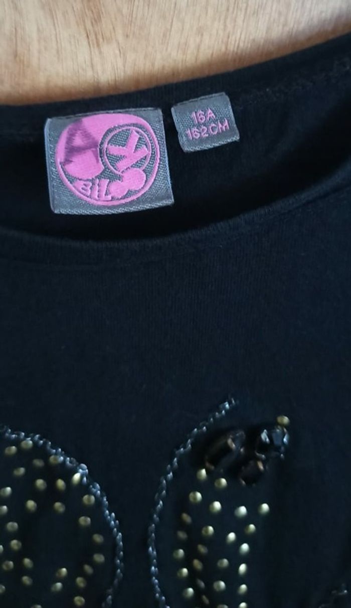 Tee shirt noir avec inscription Rock Star - Bilook - photo numéro 2