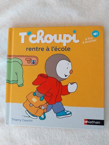 Livre t'choupi rentre à l'école