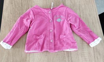 Gilet doublé fille rose fuschia taille 6 mois Orchestra