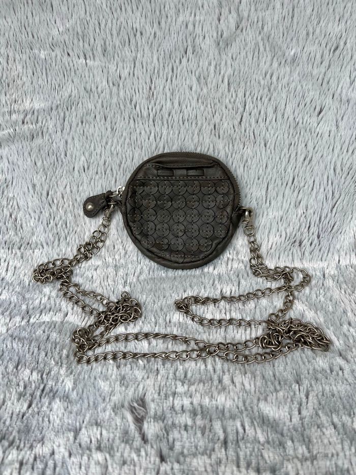 Mini sac rond chaîne vintage Y2K gris petit sac tendance DDP - photo numéro 2