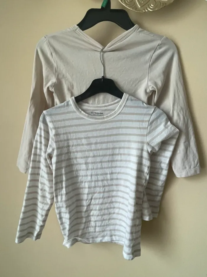 Lot de 2 maillots beige