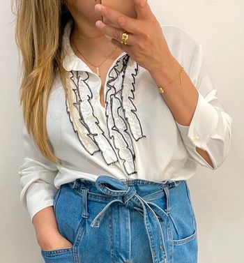 Chemise Zara Blanche Avec volant taille M