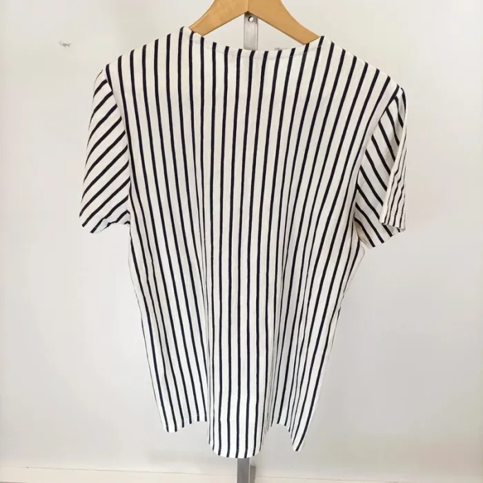 Tshirt rayé blanc et noir Revelation taille M 100% coton léger été A322 - photo numéro 2